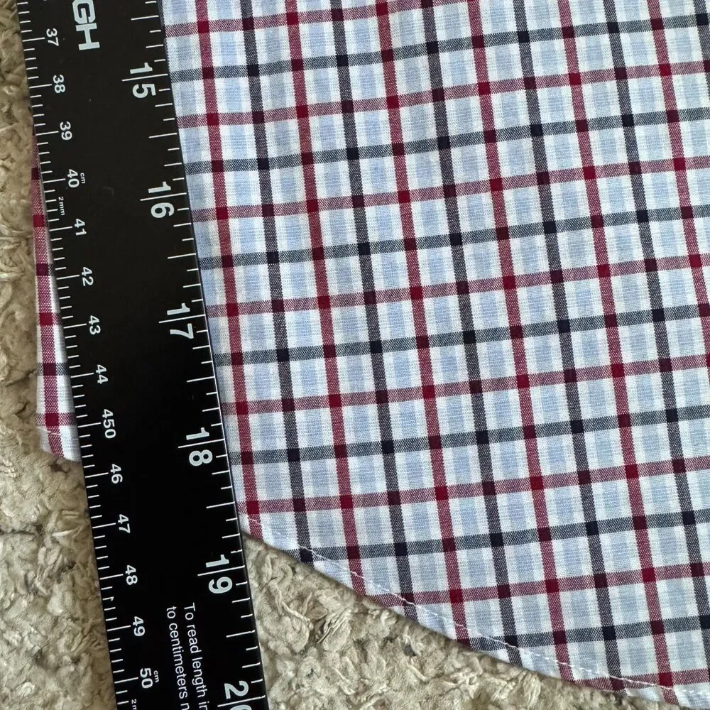 Banana Republic Grant Fit Men’s M 15-15.5 Plaid Check Cotton Long Sleeve Shirt